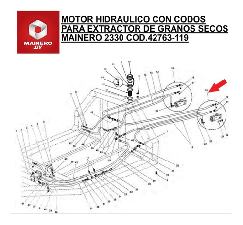 Imagen 2 de 2 de -motor Hidraulico 100 Cm3 C/codos Mainero 2330 Cod.42763-119