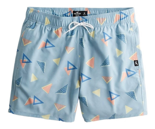 Short De Baño Hollister By Abercrombie Liso Con Logo