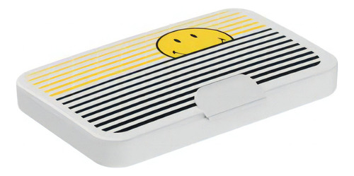 Necessária/necessaire Slim Smiley Coza - 10,7 X 6,7 X 2cm Cor Branco