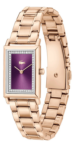 Lacoste Reloj Mujer Catherine 2001405 20.7mm Dorado Fondo Violeta Oscuro