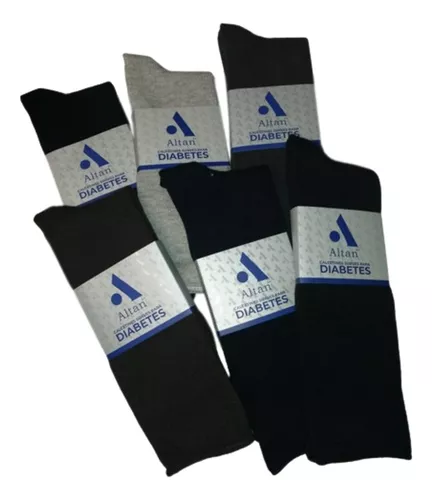 Calcetines altos y grandes de algodón para diabéticos, calcetines  deportivos de tamaño King para hombre (13-16, gris) - 3 pares