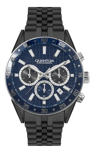 Reloj Quantum Caballero Acero Color De La Correa Negro MercadoLibre
