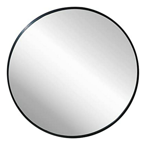 Espejo Circular De Aluminio Negro Contemporáneo De Lujo De 2