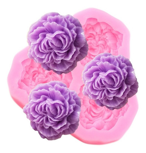 Molde De Silicona Rosas Flores Deja Peonía Fondant Pasta
