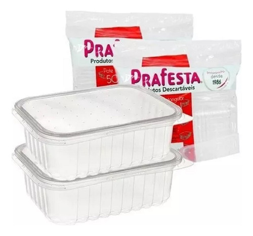 Pote Plastico Marmita Ret 500ml 144 Und Microondas Freezer