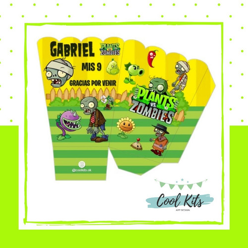 Kit Imprimible Plantas Vs Zombies Personalizado Candybar