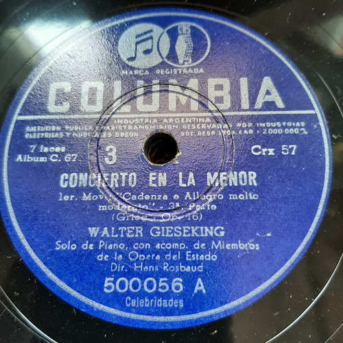 Pasta Walter Gieseking Solo Piano 3 - 6 Columbia Tc9