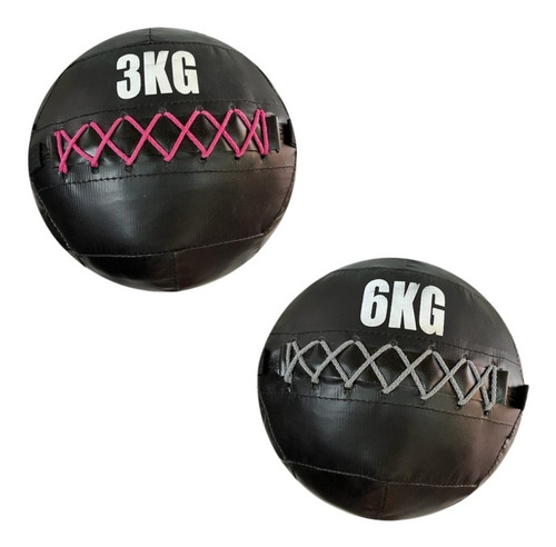 Set Pelota Sin Pique 3kg + 6kg Medicine Ball Crossfit 