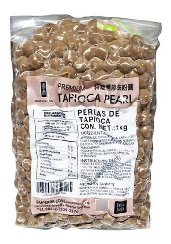 Black Tapioca Pearls Instantáneo, Emperor Love, 1 Kg