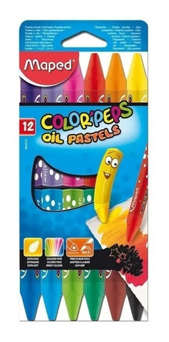 Crayones Pasteles Maped Color Peps Oil Pastels X 12u