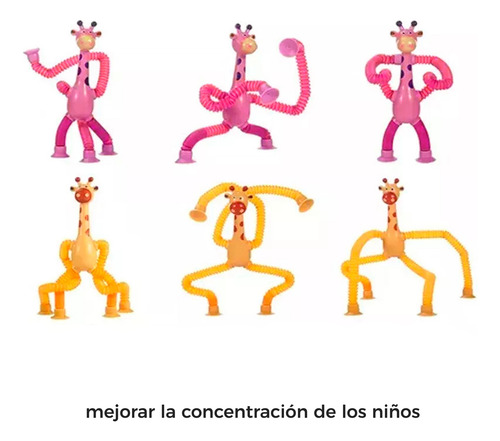 Pop Tubes Tubos Antiestres Juguete Sensorial Jirafa Elastico