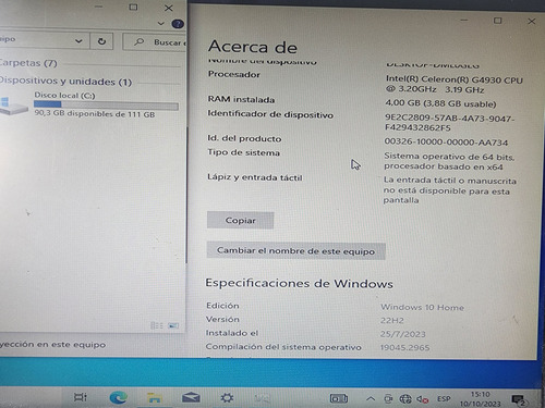 Pc Intel Celeron G4930 4gb Ram 120gb Sdd Con Cable