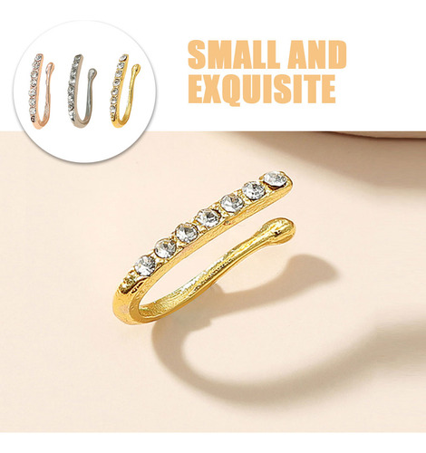 Set De 6 Modernos Anillos Nasales Con Clip En Forma De U