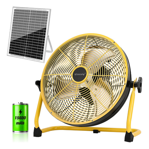 Ventilador De Piso Recargable Solar 12 Pulgadas Portable