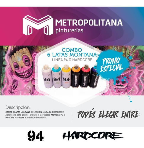 Pack 6 Latas Montana 94 O Hardcore | Colores A Elección