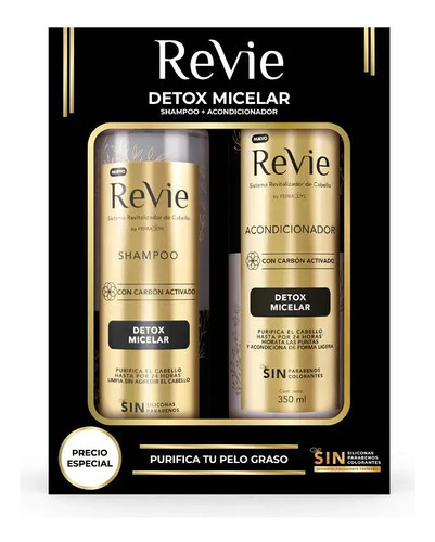 Pack Revie Shampoo + Acondicionador Detox Micelar 350ml