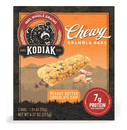 Kodiak Chewy Granola Bars Peanut Butter Chocolate Chip 175gr