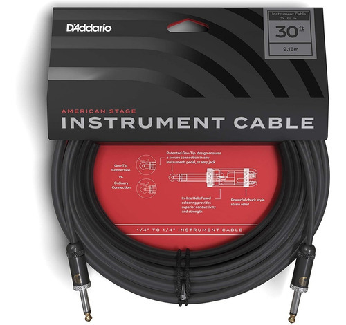 Daddario Pw-amsg-30 Cable Instrumento Guitarra Bajo 9 Metros