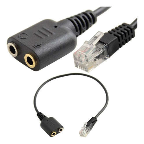 Doble 3.5mm Hembra A Rj9 Jack Adaptador + 3.5mm Macho A 2