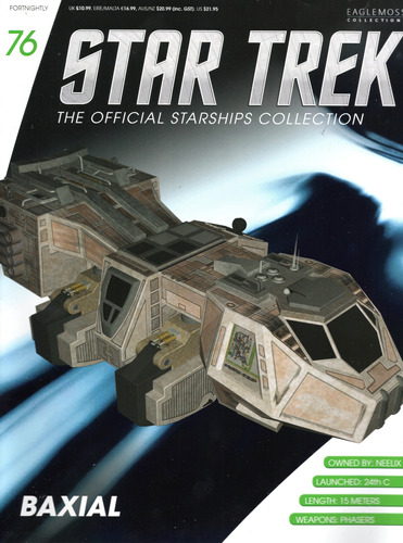 Revista Star Trek N° 76 - Baxial -  - Miniatura - 20 Páginas Em Inglês - Editora Eaglemoss - Formato 22 X 28,5 - Capa Mole - 2016 - Bonellihq Abr24