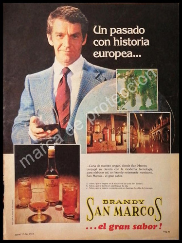 Cartel Publicitario Retro Brandy San Marcos 1978 /3