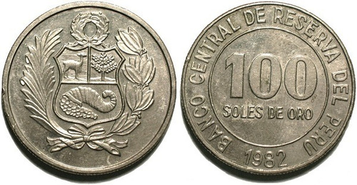 Moneda 100 Soles De Oro 30mm. Coleccionable 1980 - 1982 / C3