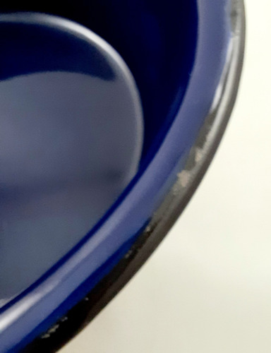 Ensaladera Enlozada Antigua Capea 22 Cm Azul Azul