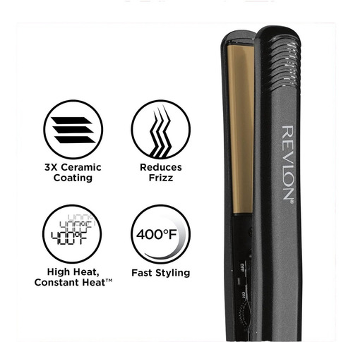 Plancha Revlon Rvst2046 3x Cerámica 400 °f Reduce Frizz