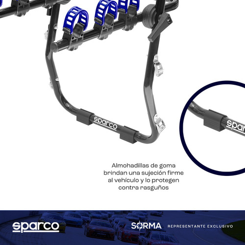 Imagen 4 de 10 de Porta Bicicletas Autos Camioneta Baul Sparco 3 Bicicletas