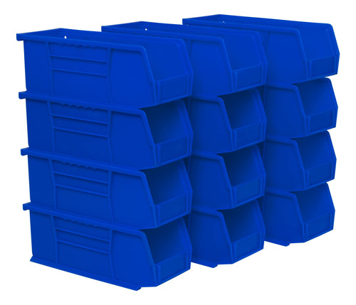 Contenedor Plástico Apilable Colgante Azul Set De 12