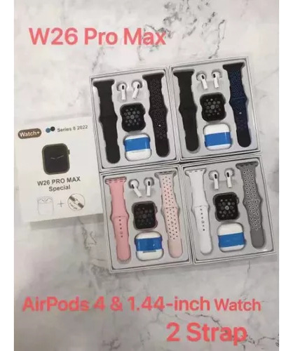 Reloj Inteligente W26 Pro Max Tws Con Audífonos Bt1 2 En 1