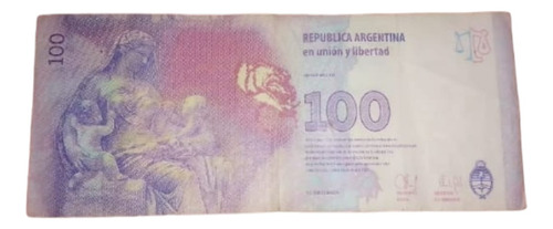 100 Pesos Con Error Mancha Azul Superior