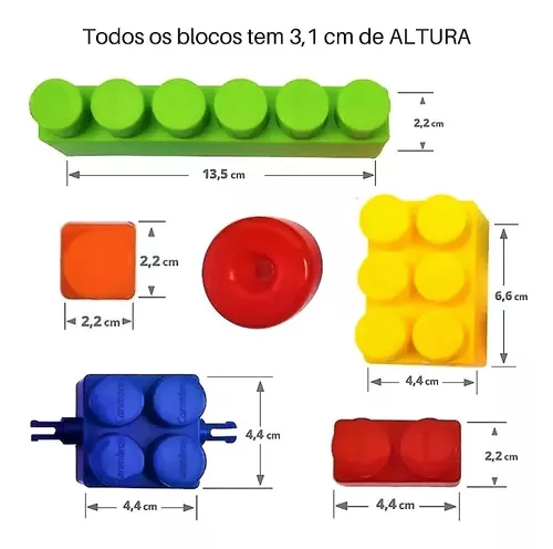 Blocos De Montar Sacola Mega Blocos Grande 120 Peças