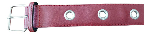 Cinturon Cuero Bordo Ojalillos Niquel 95 Cms Bordó 95 (Usado)