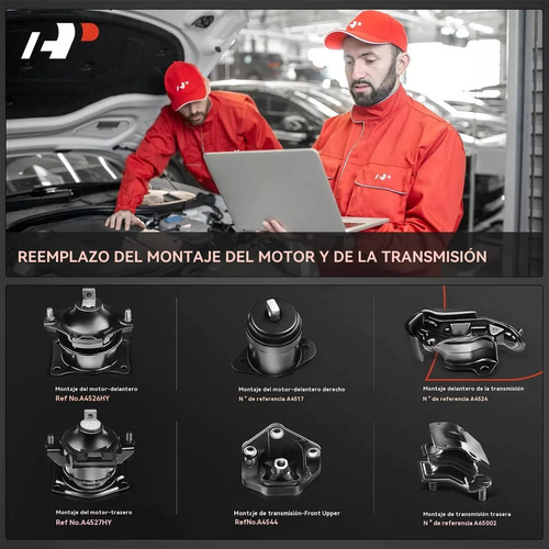 Kit 6 Soportes De Motor Honda Accord 2003-2007 2.4l Aut
