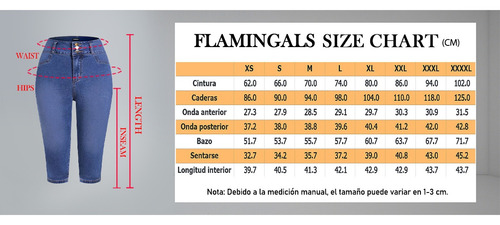 Flamingals Pantalones Capri Mujer Multibotones Skinny Jeans