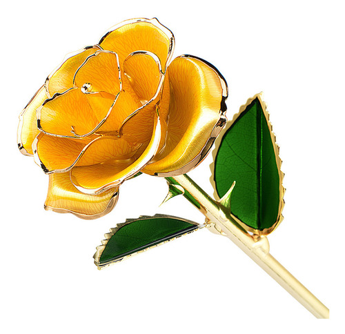 Flor H Lacada True Rose Chapada En Oro De 24 Quilates