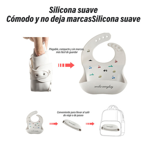 Baberos Para Bebe Ajustable Con Recogedor De Comida
