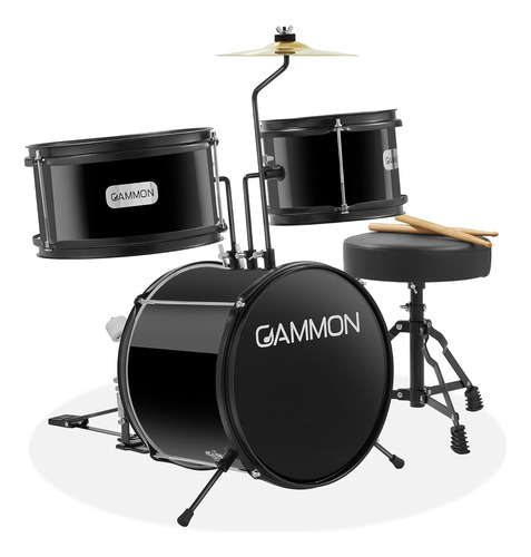 Gammon 3piece Junior Drum Set Trono Negro, Kit Completo...