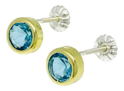 Aros Susanita 7mm Con Rosca De Plata Y Oro Ar 345