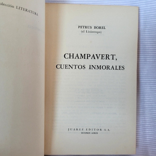Imagen 5 de 10 de Champavert Cuentos Inmorales Petrus Borel El Licantropo