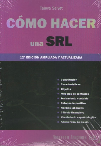 Libro Cómo Hacer Una Srl Ultima Edicion