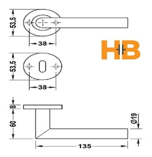 Manija Acero Inoxidable Lh002 C/ Bocallaves