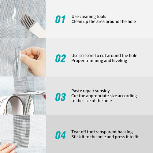 Kit De Reparación De Pantallas Para Ventanas, Cinta Adhesiva