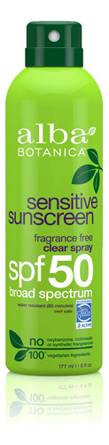 Alba Botanica Protector Solar Spf 50 Sensible Al Espray Sin 