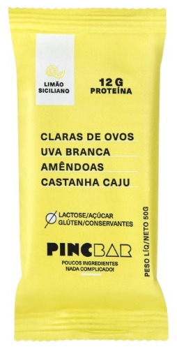 Barra De Proteína Limão Siciliano Sem Açúcar Pincbar 50g