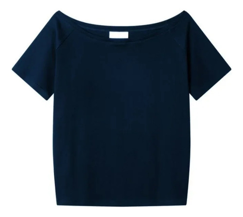 Camiseta Con Hombros Descubiertos Para Mujer, Mezcla De Poli