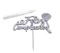 Comprar Topper De Torta Feliz Cumpleaños 18cm Plástico + Vela 