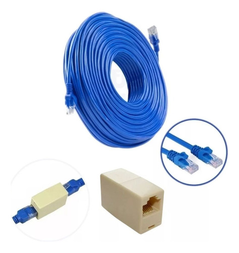 Cabo De Rede 10 Metros Internet + Emenda Rj45 Conector Fêmea