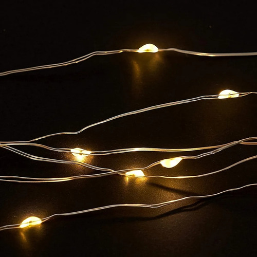 Imagen 5 de 7 de Luces Guirnalda Hada Solar Alambre 200 Led Calido 20 Metros